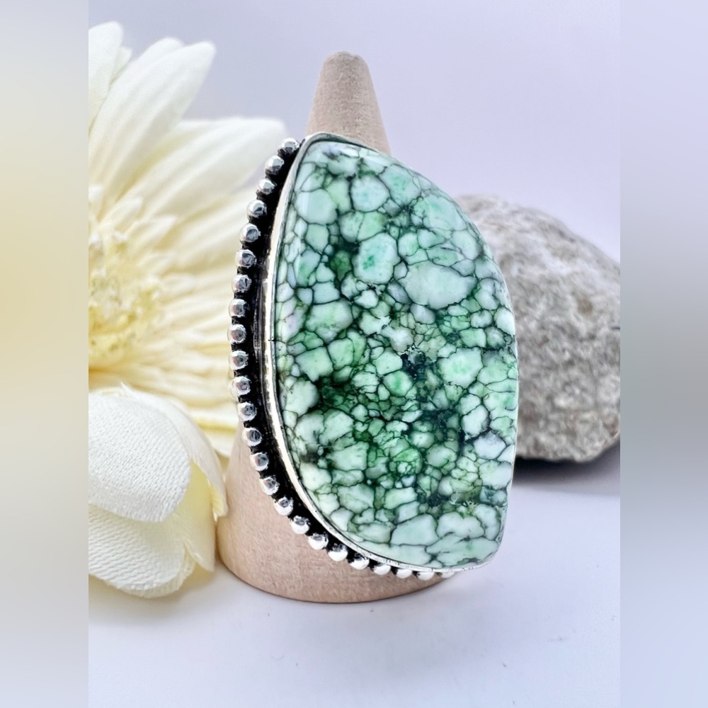 GREEN HOWLITE RING - Picture 8 of 11